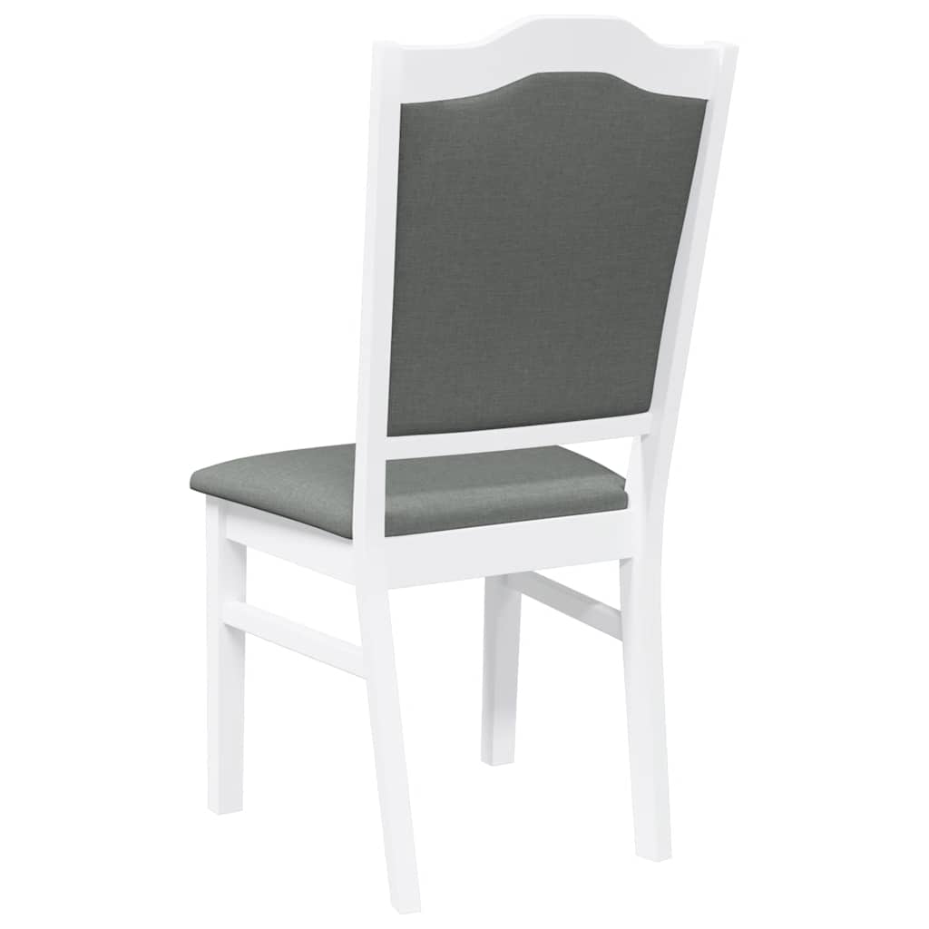 Chaises de salle à manger avec coussins (2 pcs) bois massif blanc caoutchouc - XIOS
