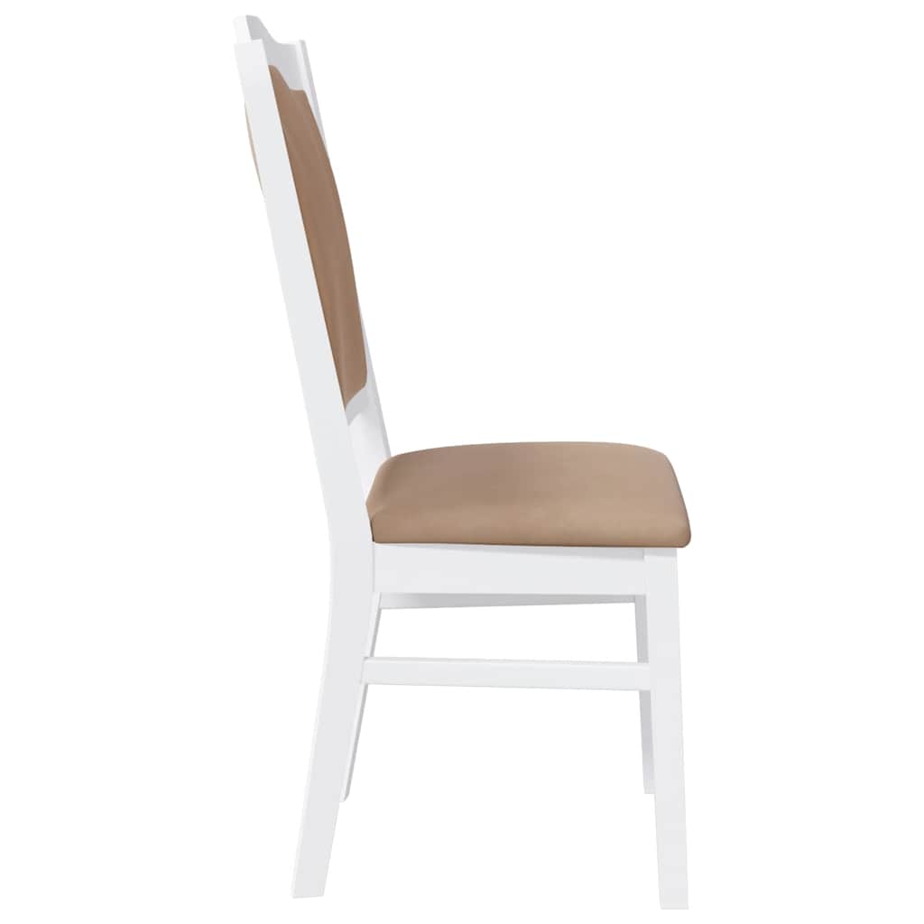 Chaises de salle à manger avec coussins (2 pcs) bois massif blanc caoutchouc - XIOS