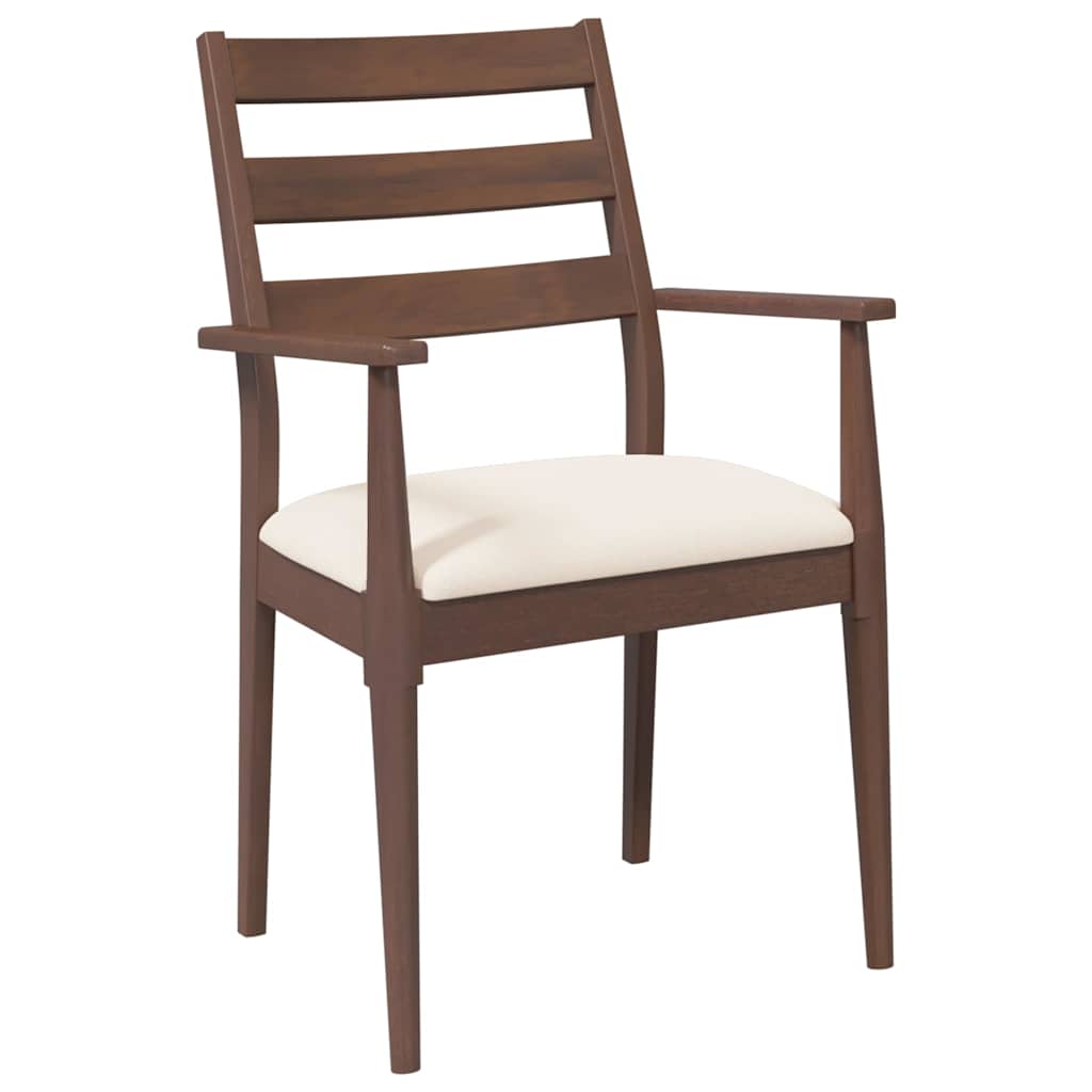 Chaises de salle à manger avec coussins (2 pcs) bois massif marron caoutchouc - XIOS