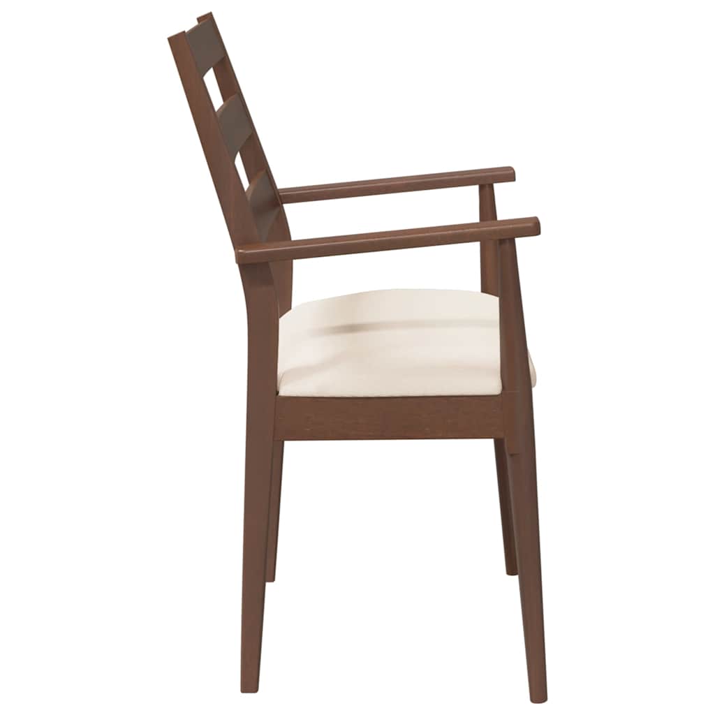 Chaises de salle à manger avec coussins (2 pcs) bois massif marron caoutchouc - XIOS