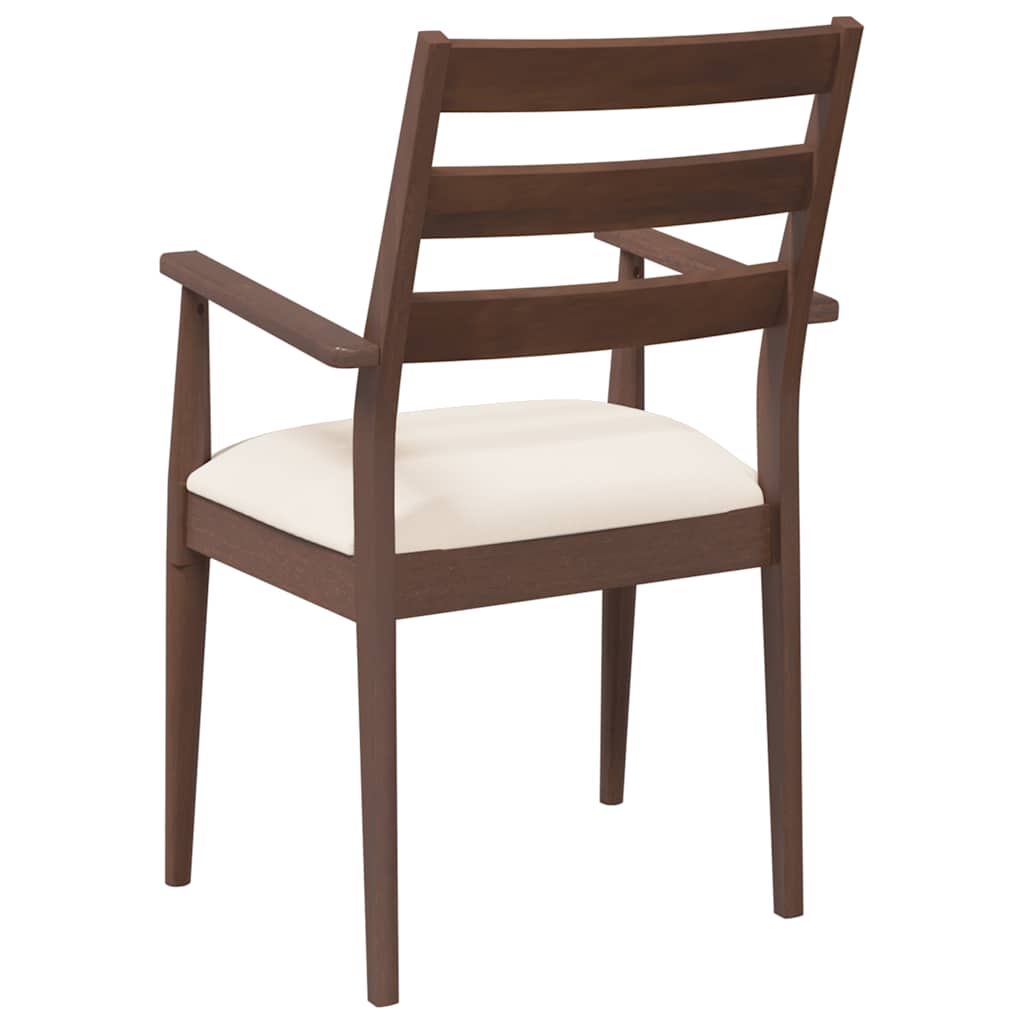 Chaises de salle à manger avec coussins (2 pcs) bois massif marron caoutchouc - XIOS