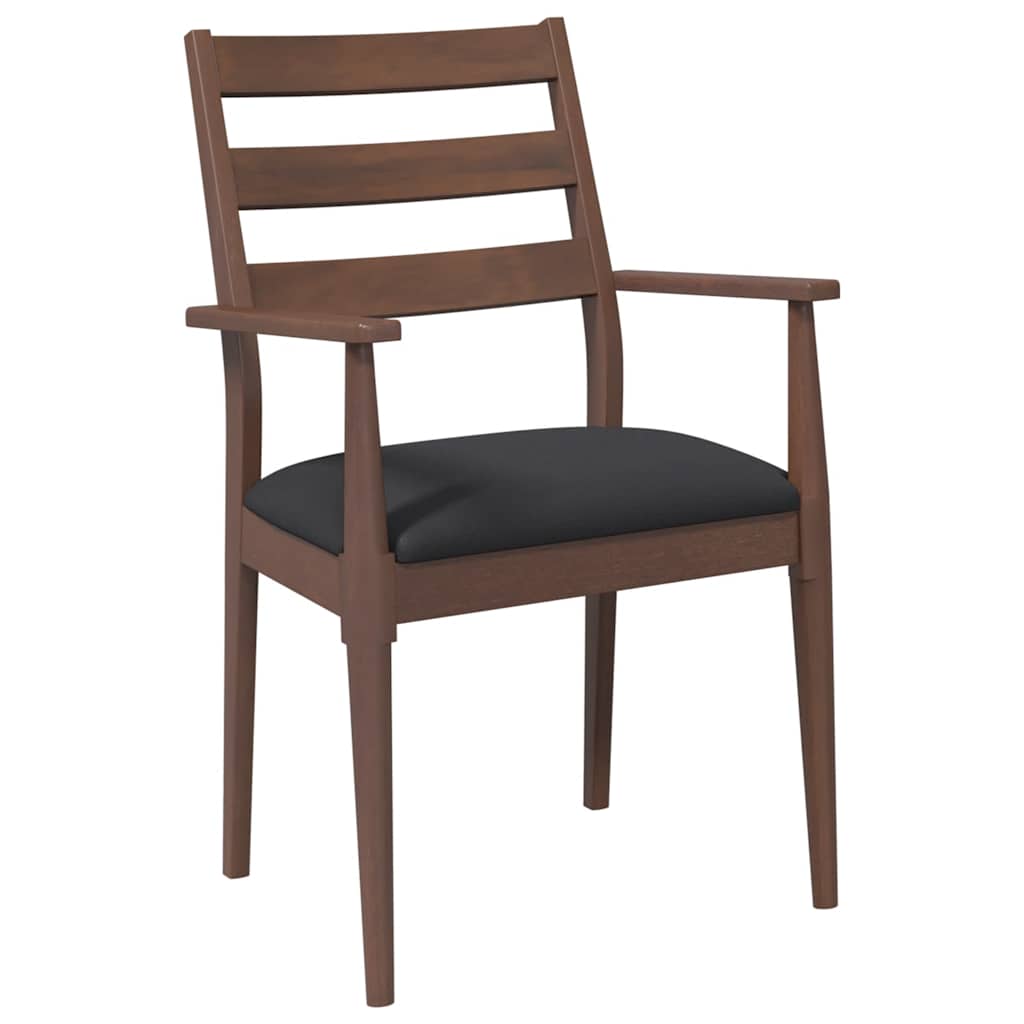 Chaises de salle à manger avec coussins (2 pcs) bois massif marron caoutchouc - XIOS