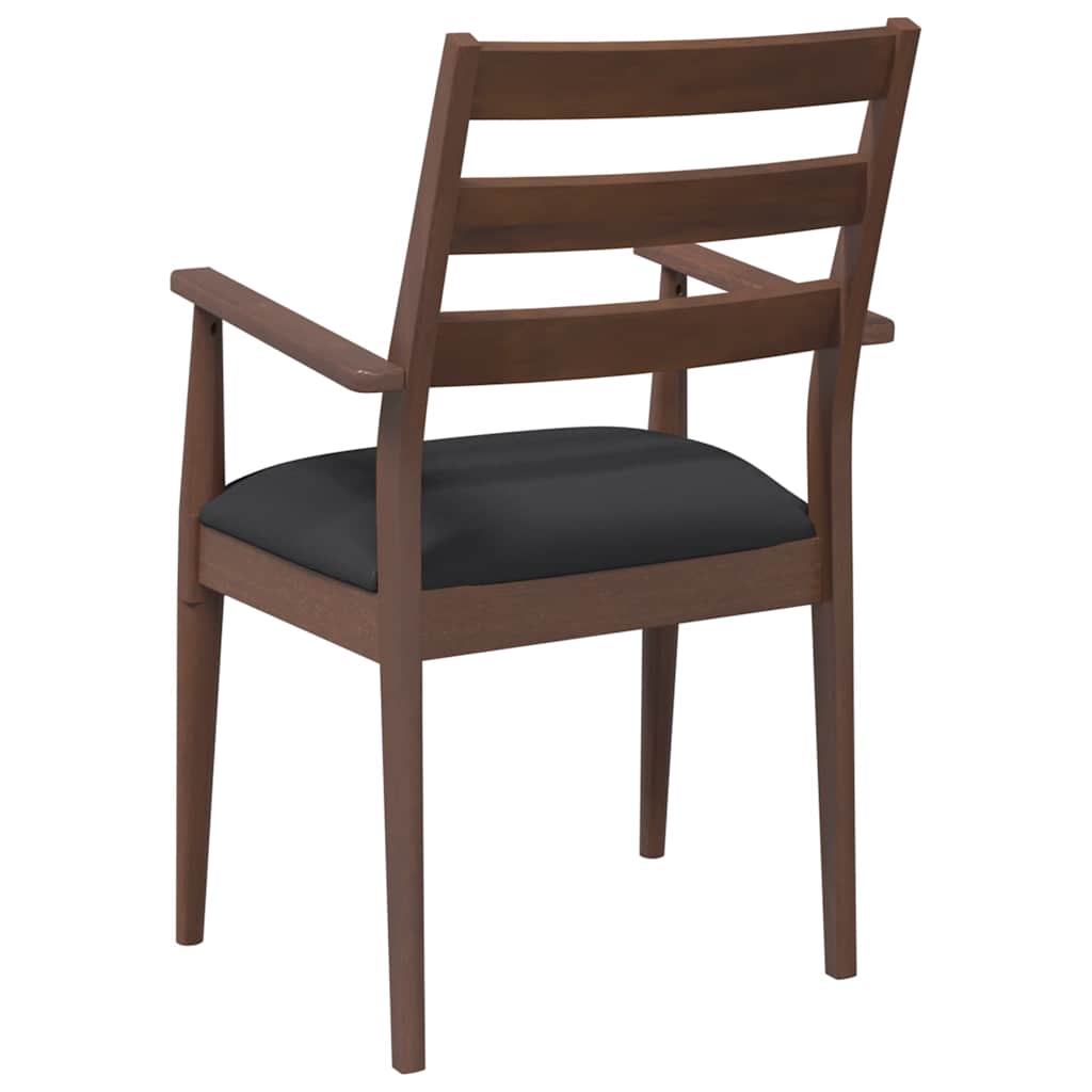 Chaises de salle à manger avec coussins (2 pcs) bois massif marron caoutchouc - XIOS