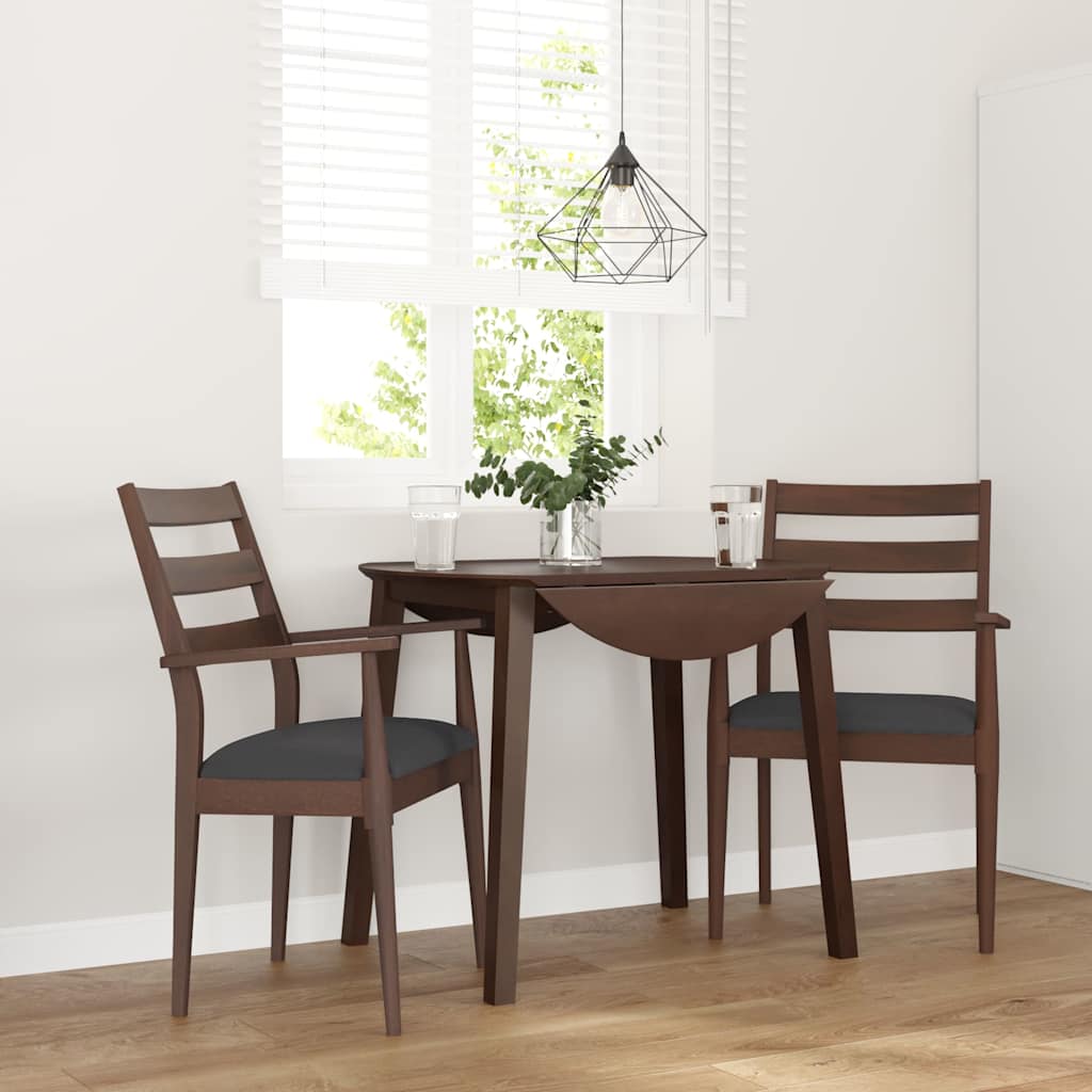 Chaises de salle à manger avec coussins (2 pcs) bois massif marron caoutchouc - XIOS