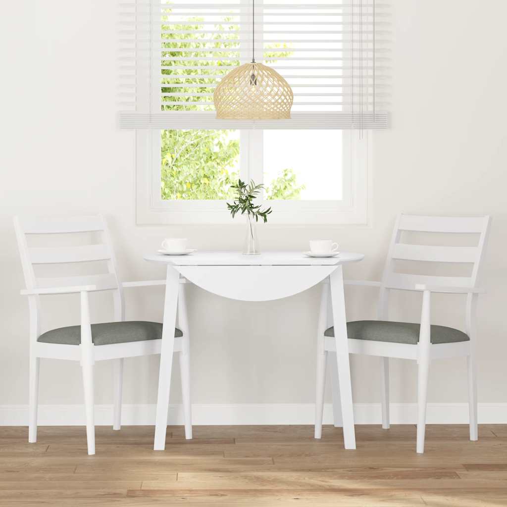 Chaises de salle à manger avec coussins (2 pcs) bois massif blanc caoutchouc - XIOS