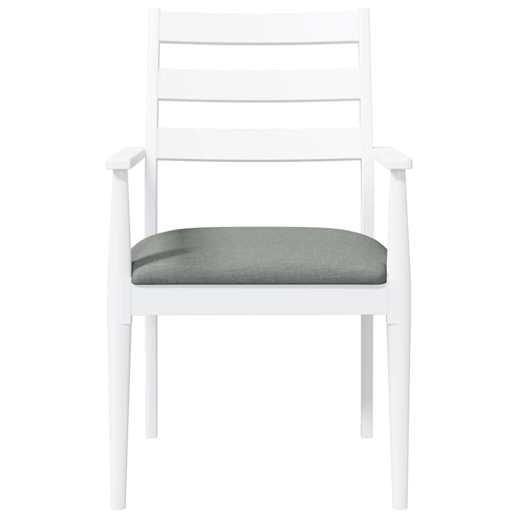 Chaises de salle à manger avec coussins (2 pcs) bois massif blanc caoutchouc - XIOS
