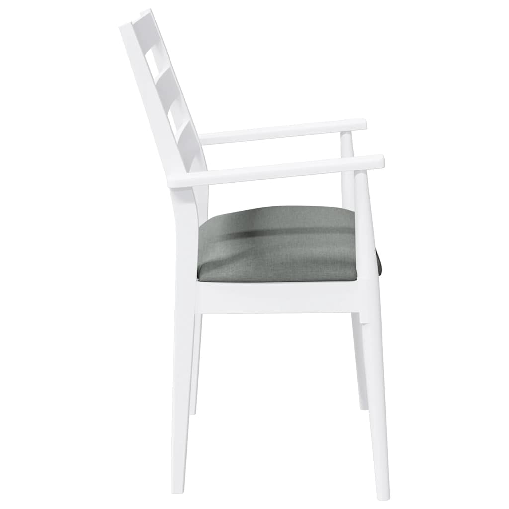 Chaises de salle à manger avec coussins (2 pcs) bois massif blanc caoutchouc - XIOS