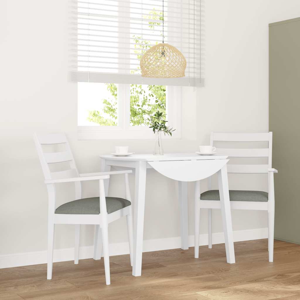 Chaises de salle à manger avec coussins (2 pcs) bois massif blanc caoutchouc - XIOS