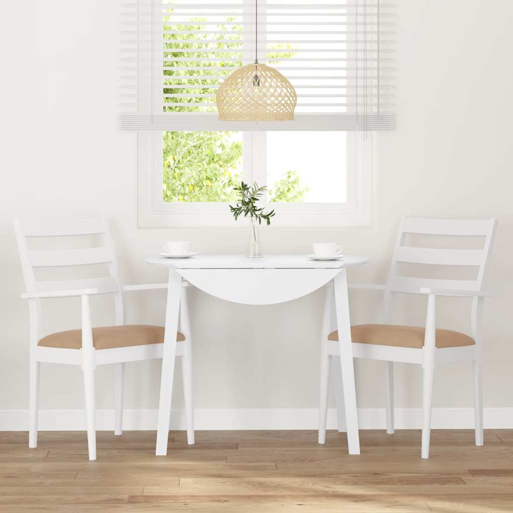 Chaises de salle à manger avec coussins (2 pcs) bois massif blanc caoutchouc - XIOS