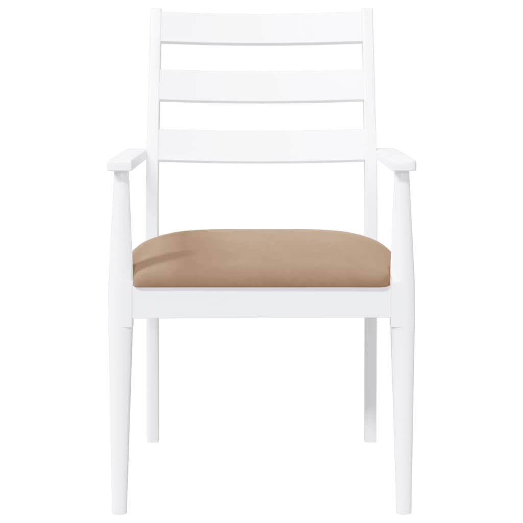 Chaises de salle à manger avec coussins (2 pcs) bois massif blanc caoutchouc - XIOS