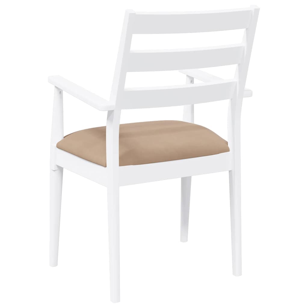 Chaises de salle à manger avec coussins (2 pcs) bois massif blanc caoutchouc - XIOS