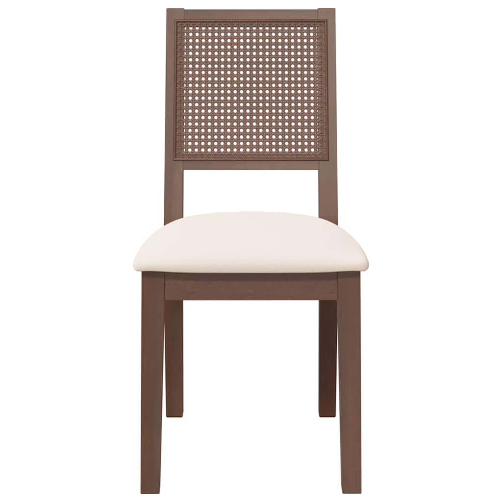 Chaises à manger coussins 2 pcs marron bois massif caoutchouc - XIOS