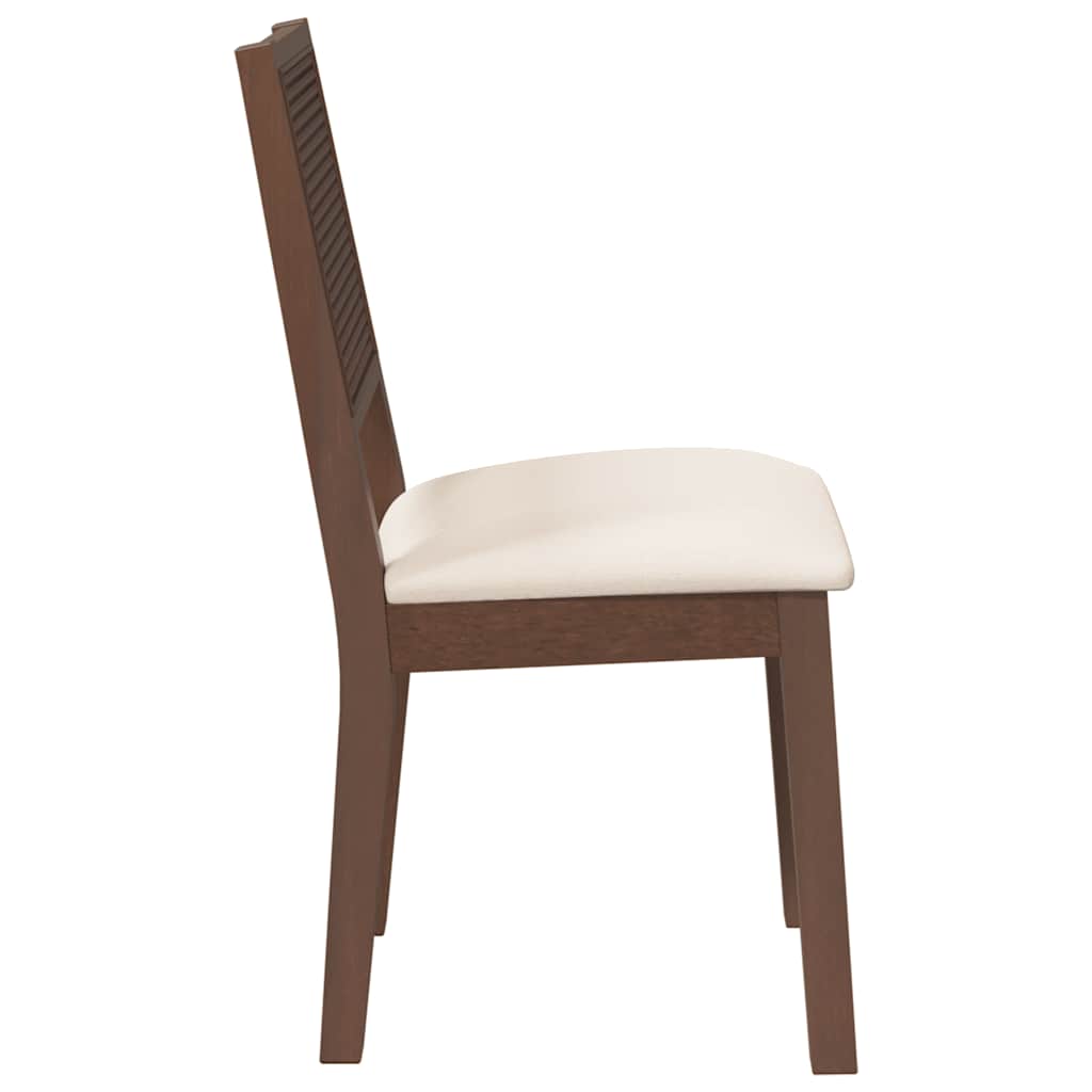 Chaises à manger coussins 2 pcs marron bois massif caoutchouc - XIOS