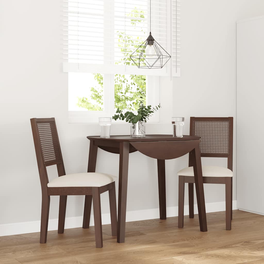 Chaises à manger coussins 2 pcs marron bois massif caoutchouc - XIOS