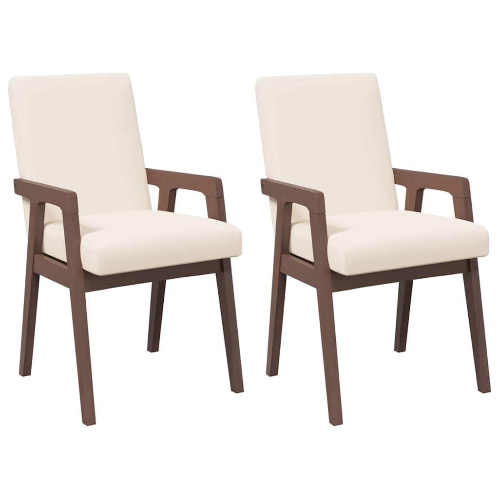 Chaises de salle à manger avec coussins (2 pcs) bois massif marron caoutchouc - XIOS