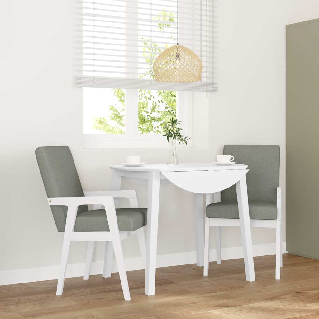 Chaises de salle à manger avec coussins (2 pcs) bois massif blanc caoutchouc - XIOS