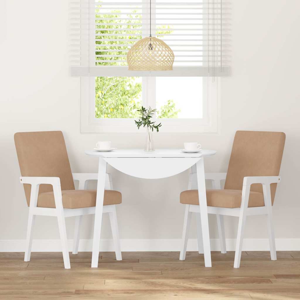 Chaises de salle à manger avec coussins (2 pcs) bois massif blanc caoutchouc - XIOS