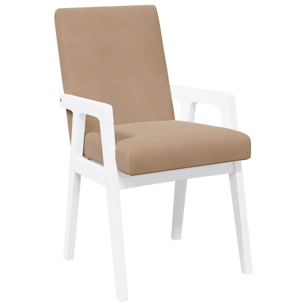 Chaises de salle à manger avec coussins (2 pcs) bois massif blanc caoutchouc - XIOS