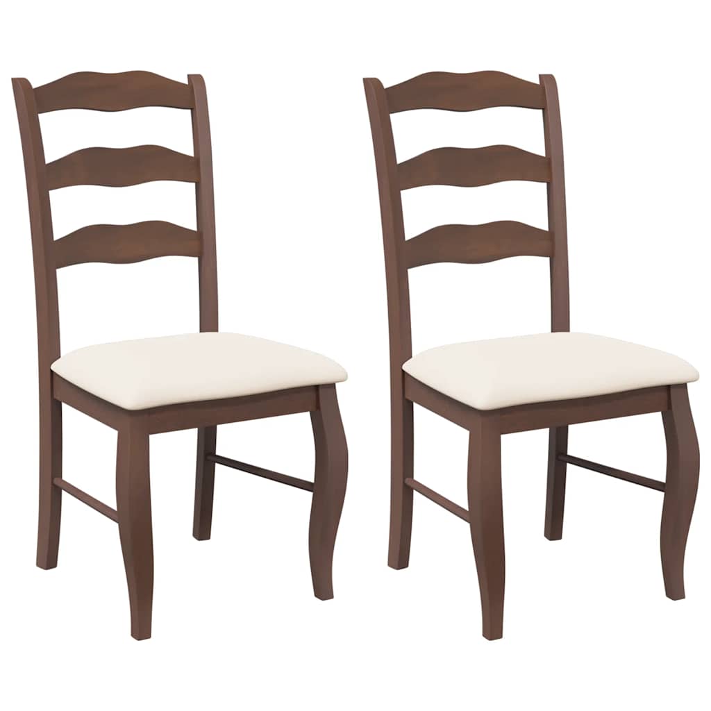 Chaises de salle à manger avec coussins (2 pcs) bois massif marron caoutchouc - XIOS