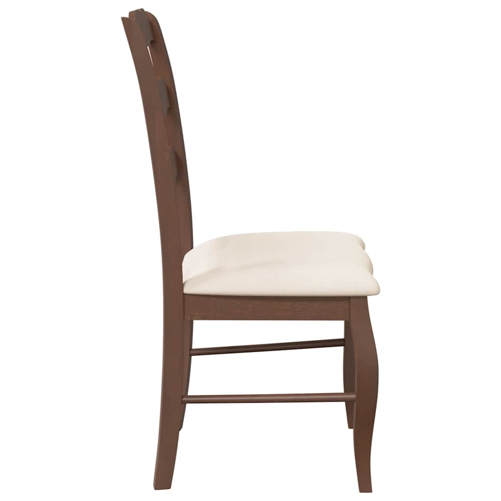 Chaises de salle à manger avec coussins (2 pcs) bois massif marron caoutchouc - XIOS