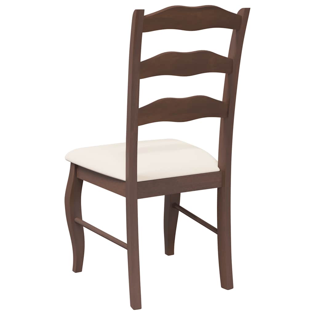 Chaises de salle à manger avec coussins (2 pcs) bois massif marron caoutchouc - XIOS