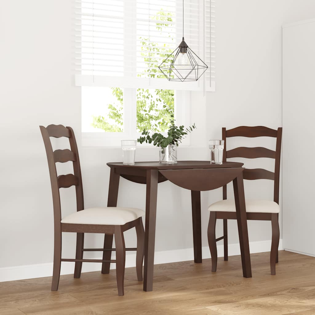 Chaises de salle à manger avec coussins (2 pcs) bois massif marron caoutchouc - XIOS