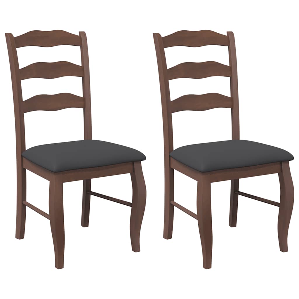 Chaises de salle à manger avec coussins (2 pcs) bois massif marron caoutchouc - XIOS