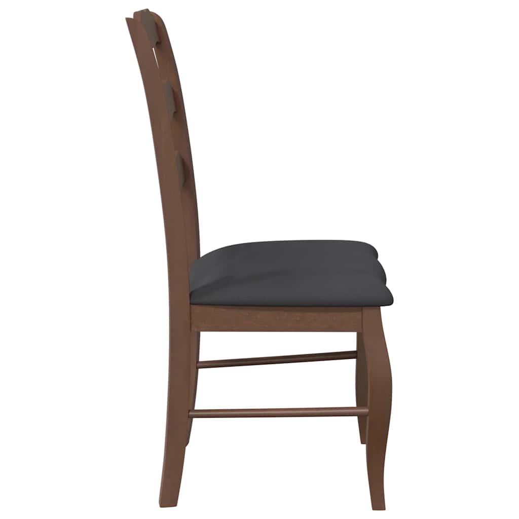 Chaises de salle à manger avec coussins (2 pcs) bois massif marron caoutchouc - XIOS