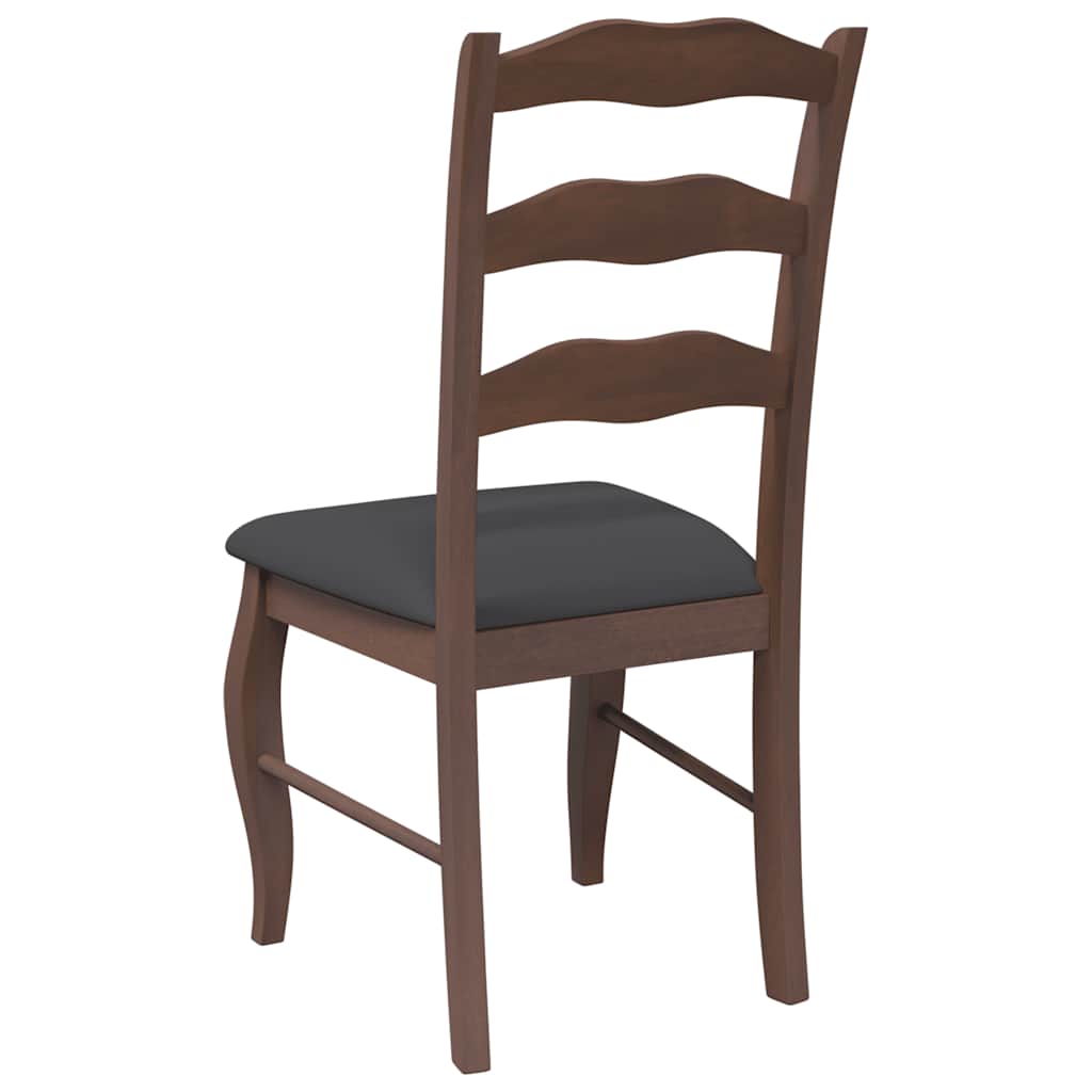 Chaises de salle à manger avec coussins (2 pcs) bois massif marron caoutchouc - XIOS
