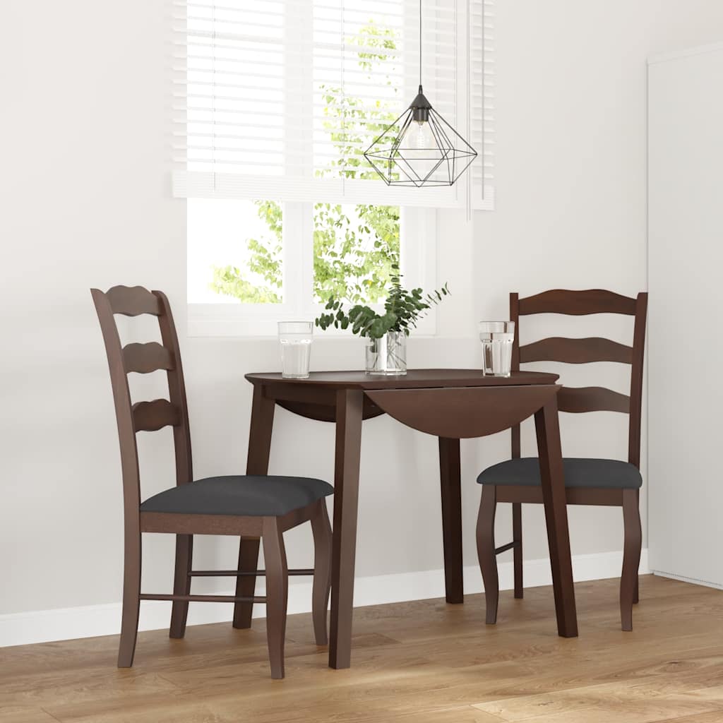 Chaises de salle à manger avec coussins (2 pcs) bois massif marron caoutchouc - XIOS