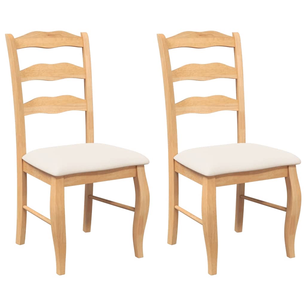 Chaises de salle à manger avec coussins (2 pcs) bois massif naturel caoutchouc - XIOS