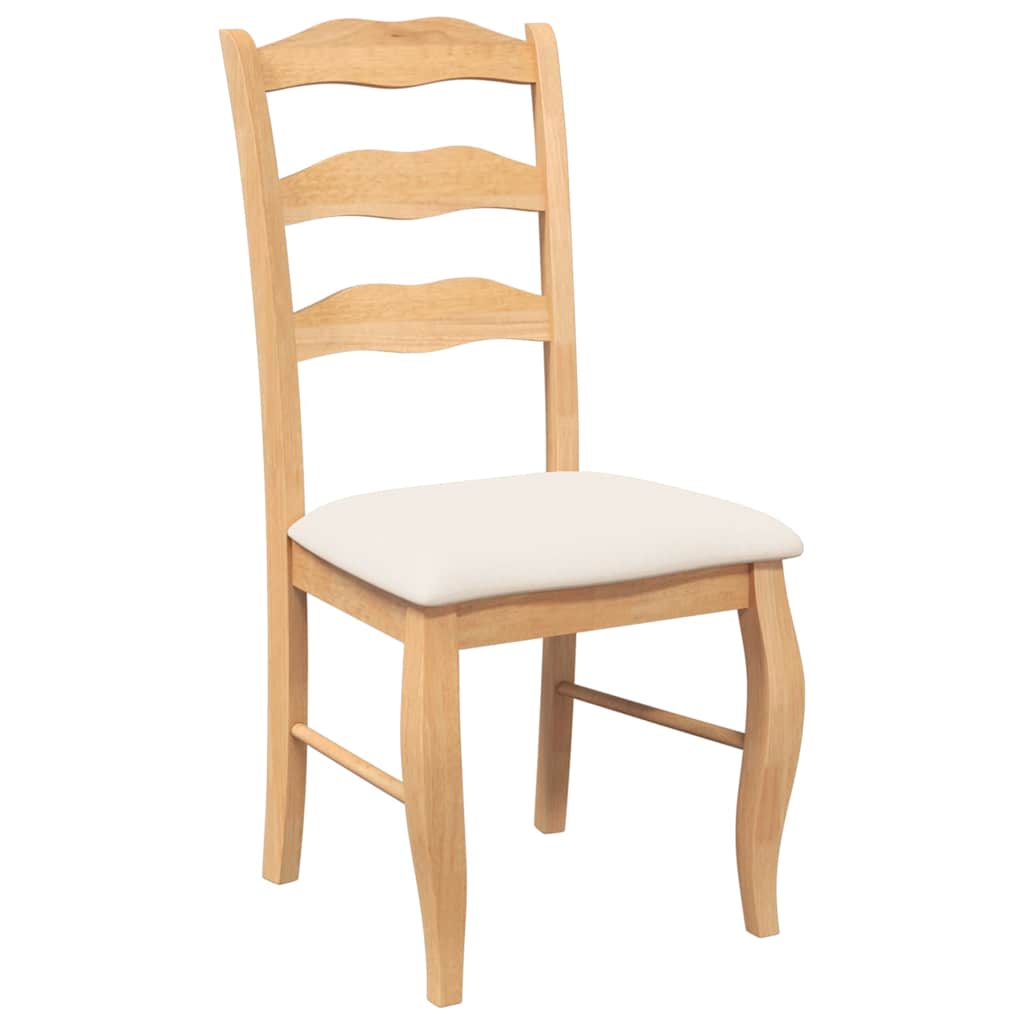 Chaises de salle à manger avec coussins (2 pcs) bois massif naturel caoutchouc - XIOS