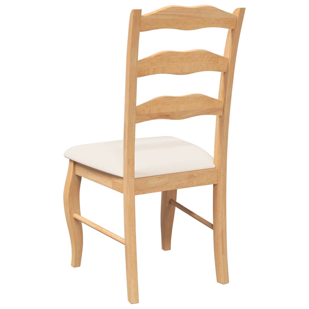 Chaises de salle à manger avec coussins (2 pcs) bois massif naturel caoutchouc - XIOS
