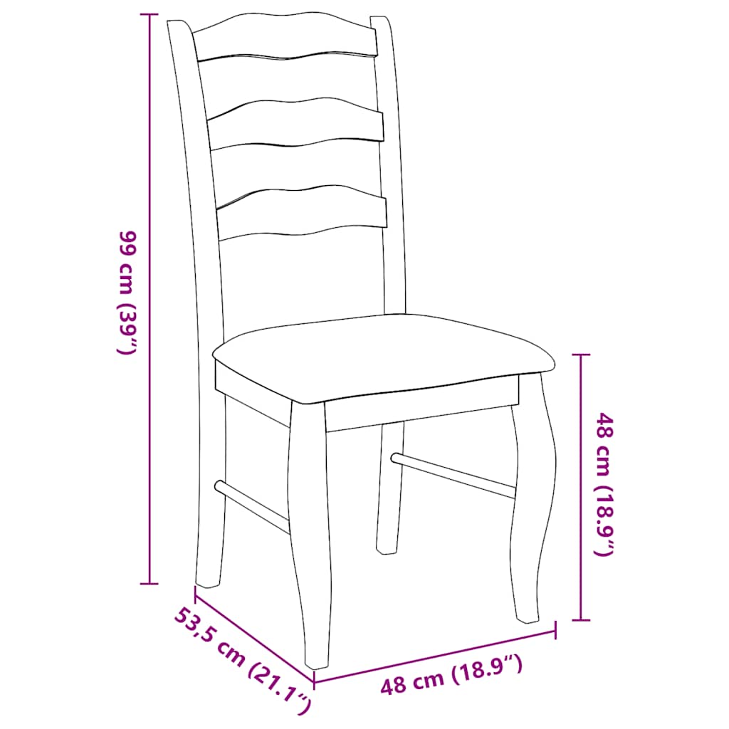 Chaises de salle à manger avec coussins (2 pcs) bois massif naturel caoutchouc - XIOS