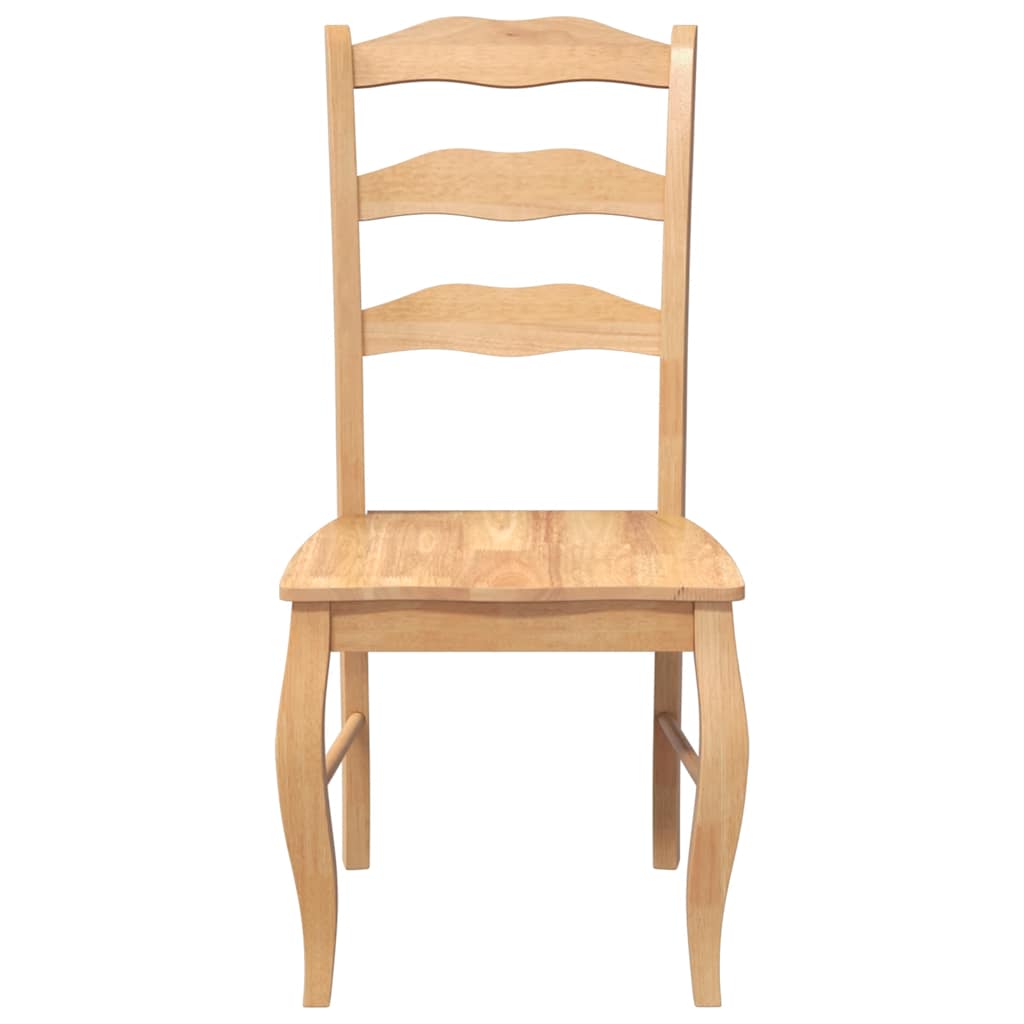 Chaises de salle à manger (lot de 2) en bois massif naturel et caoutchouc - XIOS