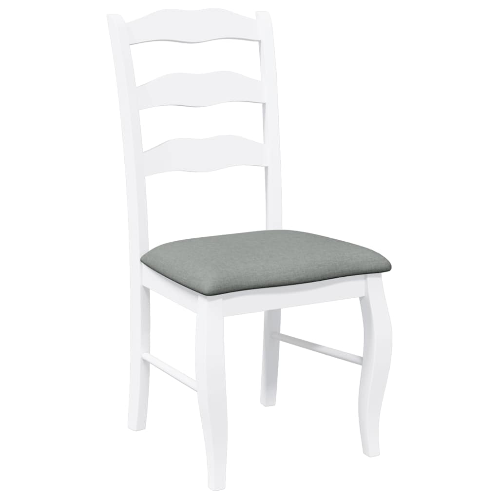 Chaises de salle à manger avec coussins (2 pcs) bois massif blanc caoutchouc - XIOS
