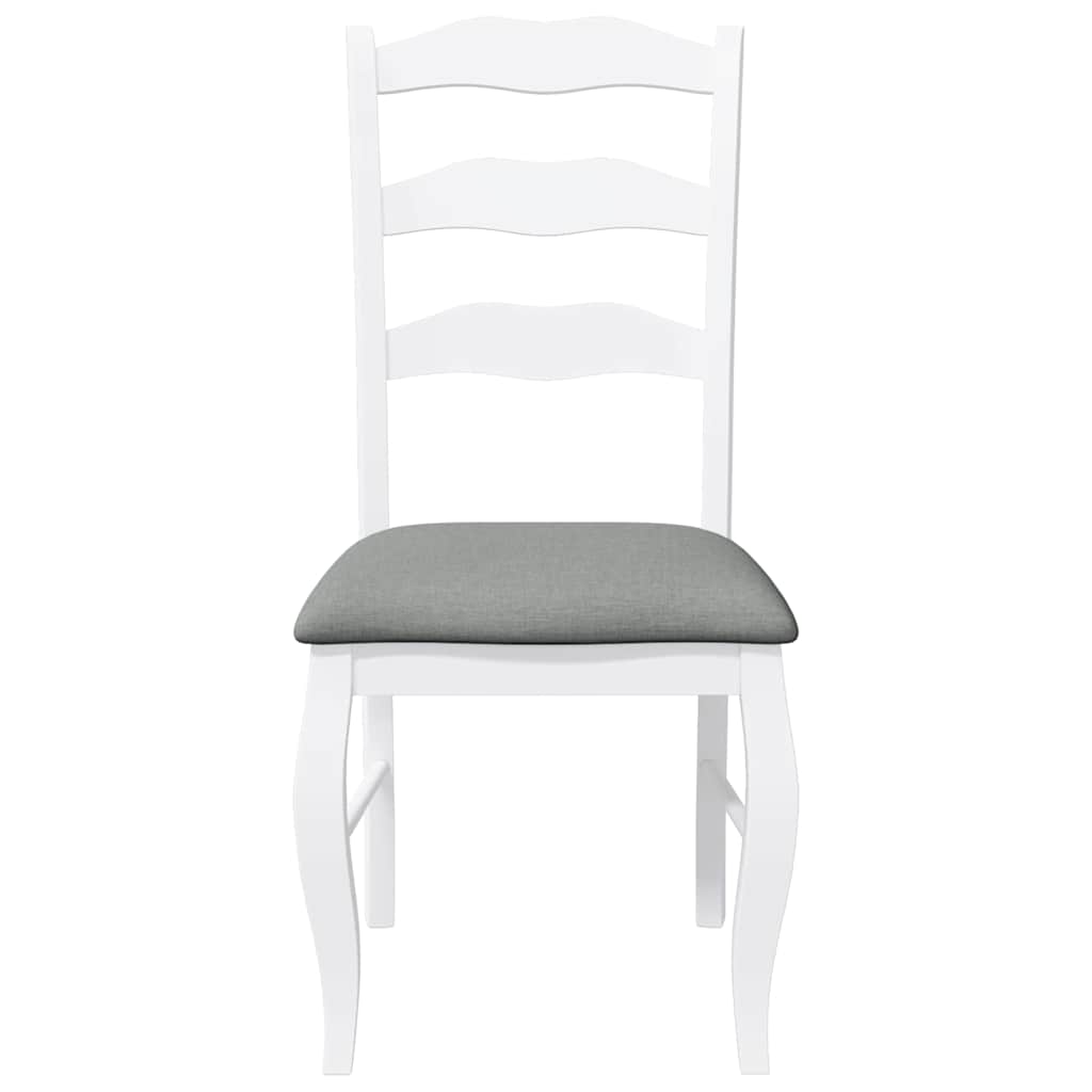 Chaises de salle à manger avec coussins (2 pcs) bois massif blanc caoutchouc - XIOS