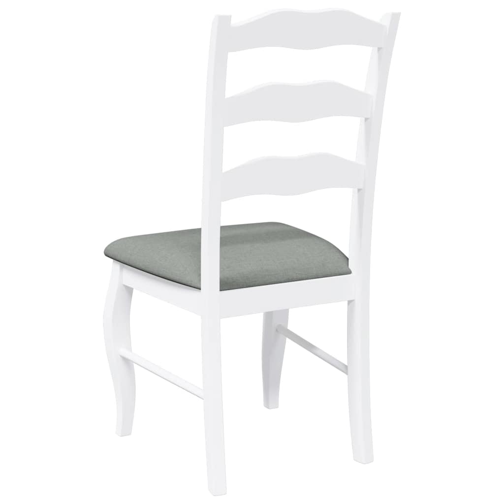 Chaises de salle à manger avec coussins (2 pcs) bois massif blanc caoutchouc - XIOS