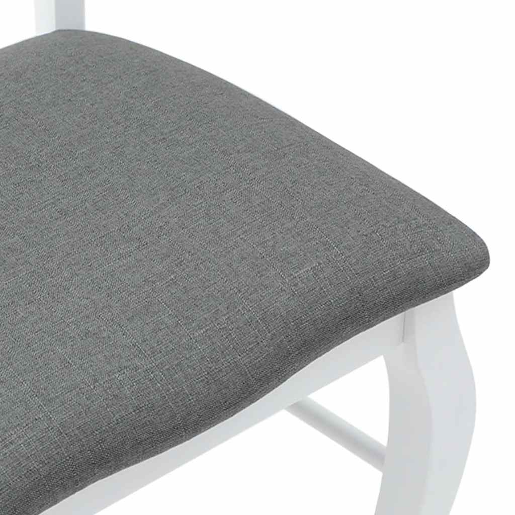 Chaises de salle à manger avec coussins (2 pcs) bois massif blanc caoutchouc - XIOS