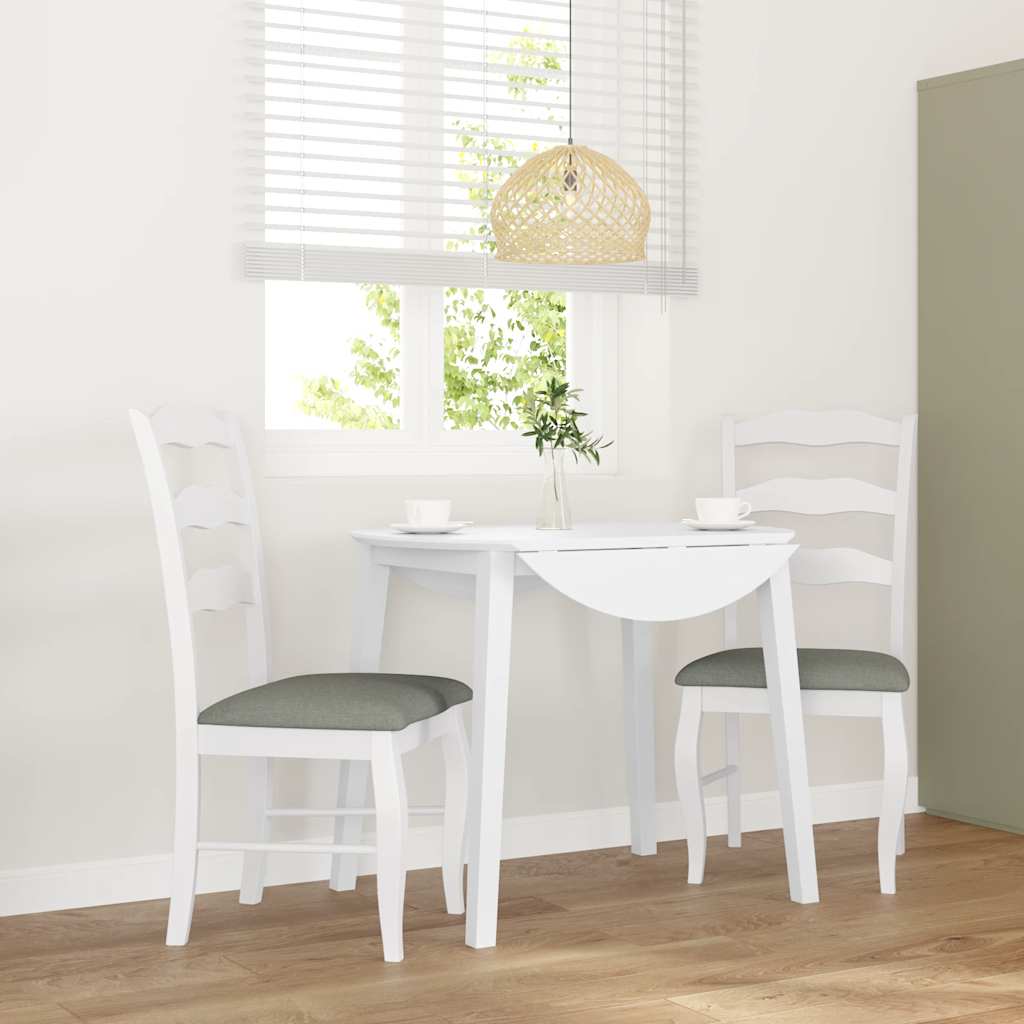 Chaises de salle à manger avec coussins (2 pcs) bois massif blanc caoutchouc - XIOS