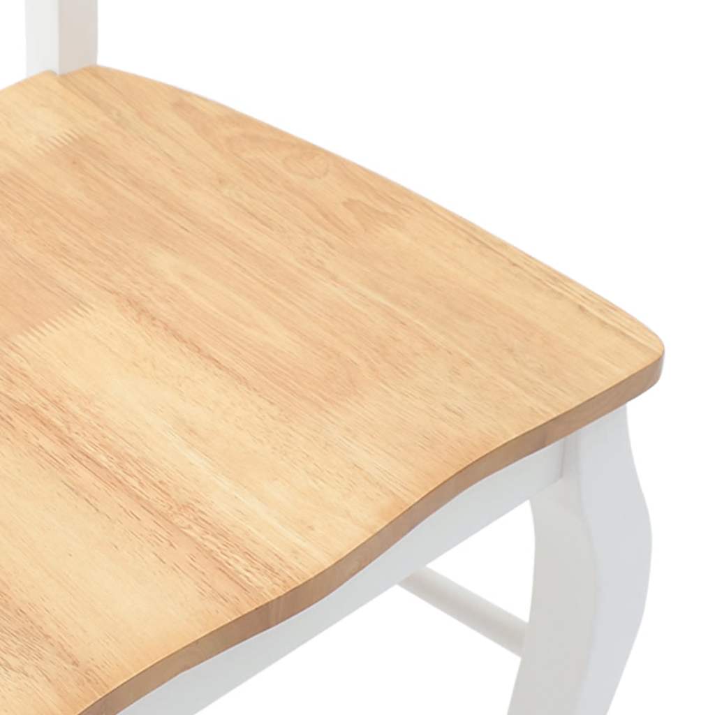 Chaises de salle à manger (lot de 2) en bois massif blanc et caoutchouc - XIOS