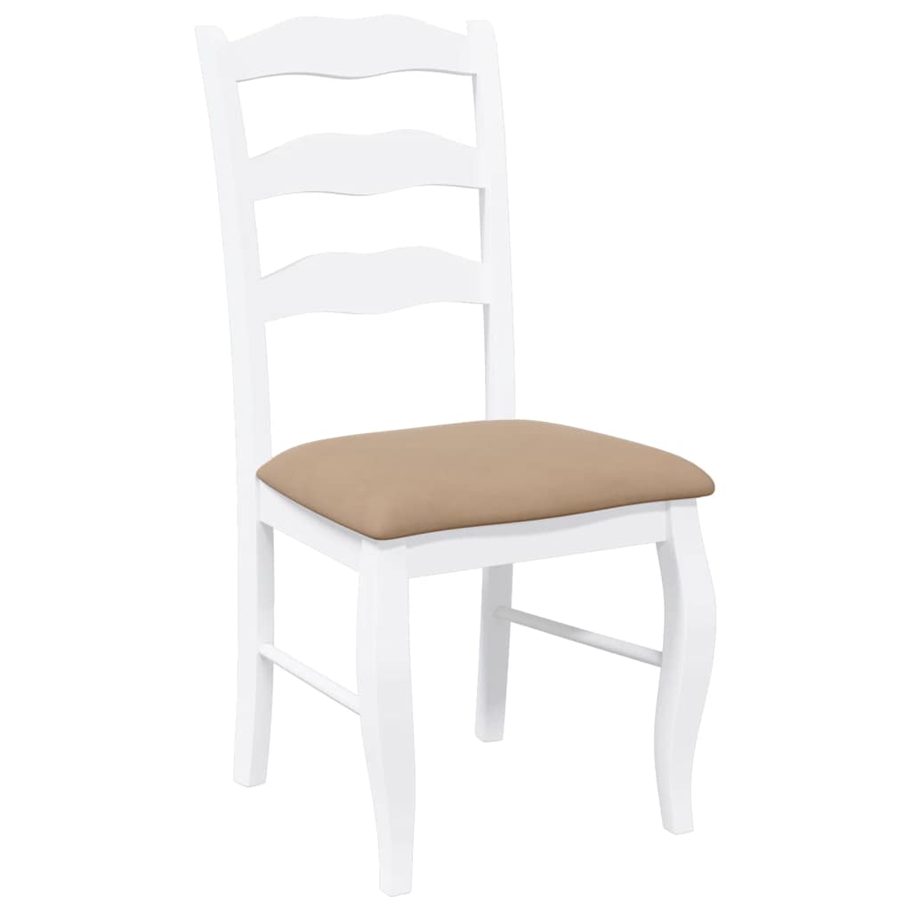 Chaises de salle à manger avec coussins (2 pcs) bois massif blanc caoutchouc - XIOS