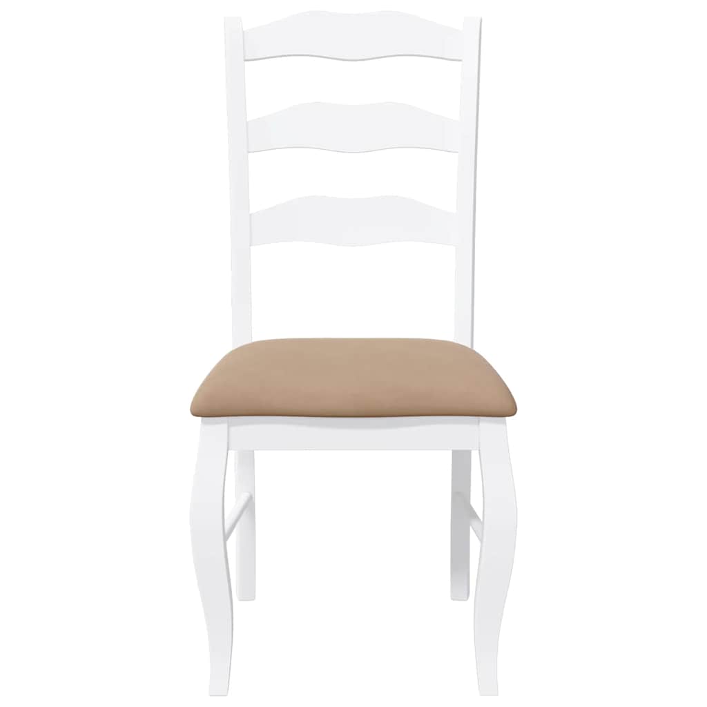 Chaises de salle à manger avec coussins (2 pcs) bois massif blanc caoutchouc - XIOS