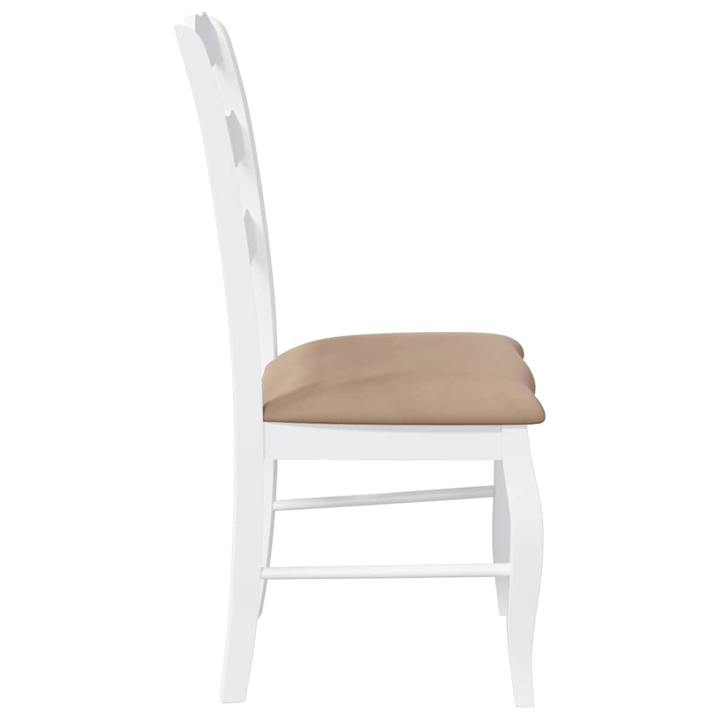 Chaises de salle à manger avec coussins (2 pcs) bois massif blanc caoutchouc - XIOS