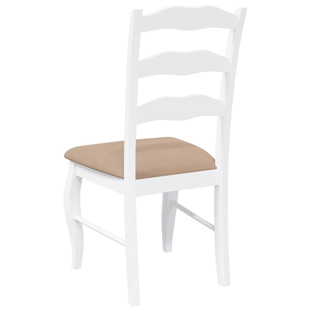 Chaises de salle à manger avec coussins (2 pcs) bois massif blanc caoutchouc - XIOS