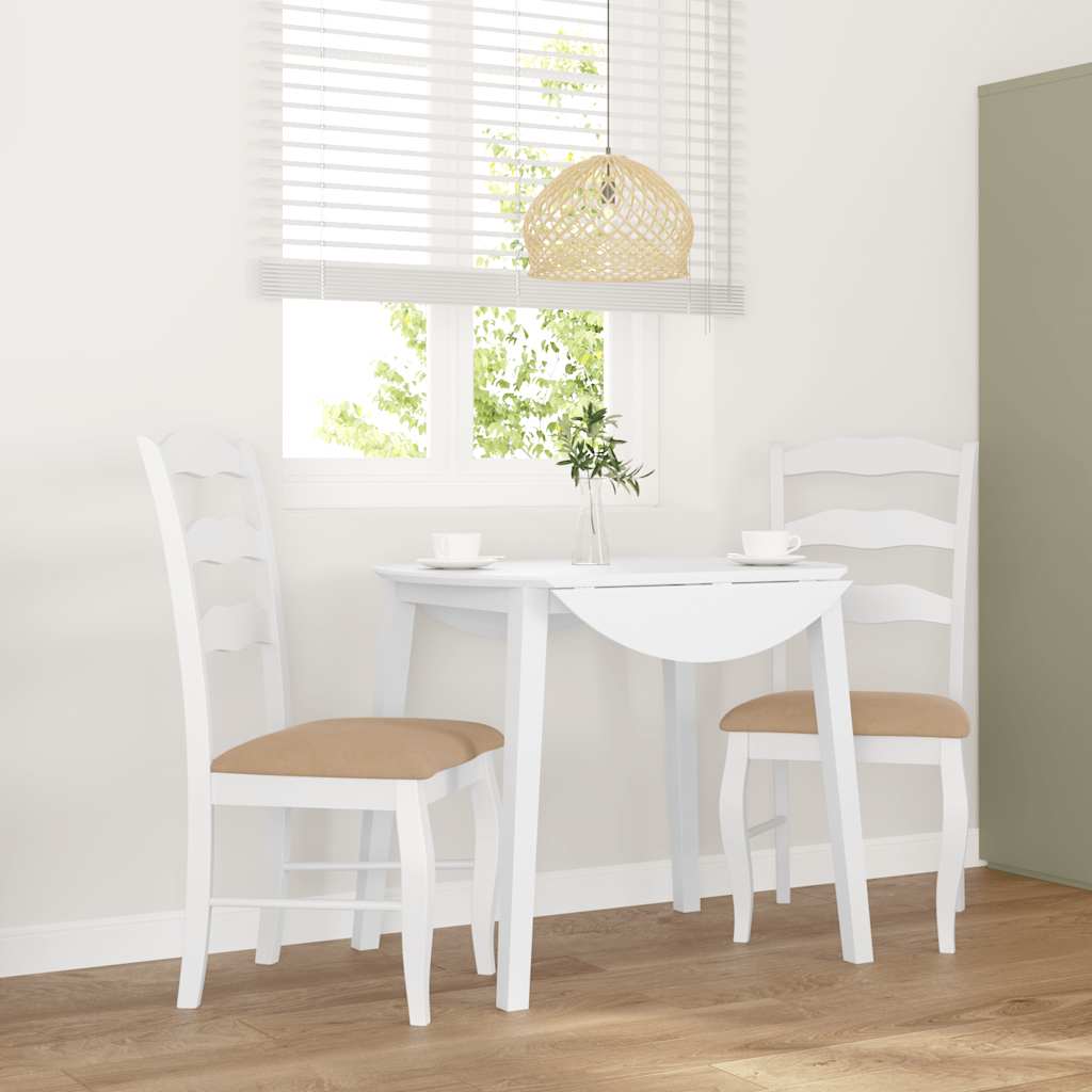 Chaises de salle à manger avec coussins (2 pcs) bois massif blanc caoutchouc - XIOS