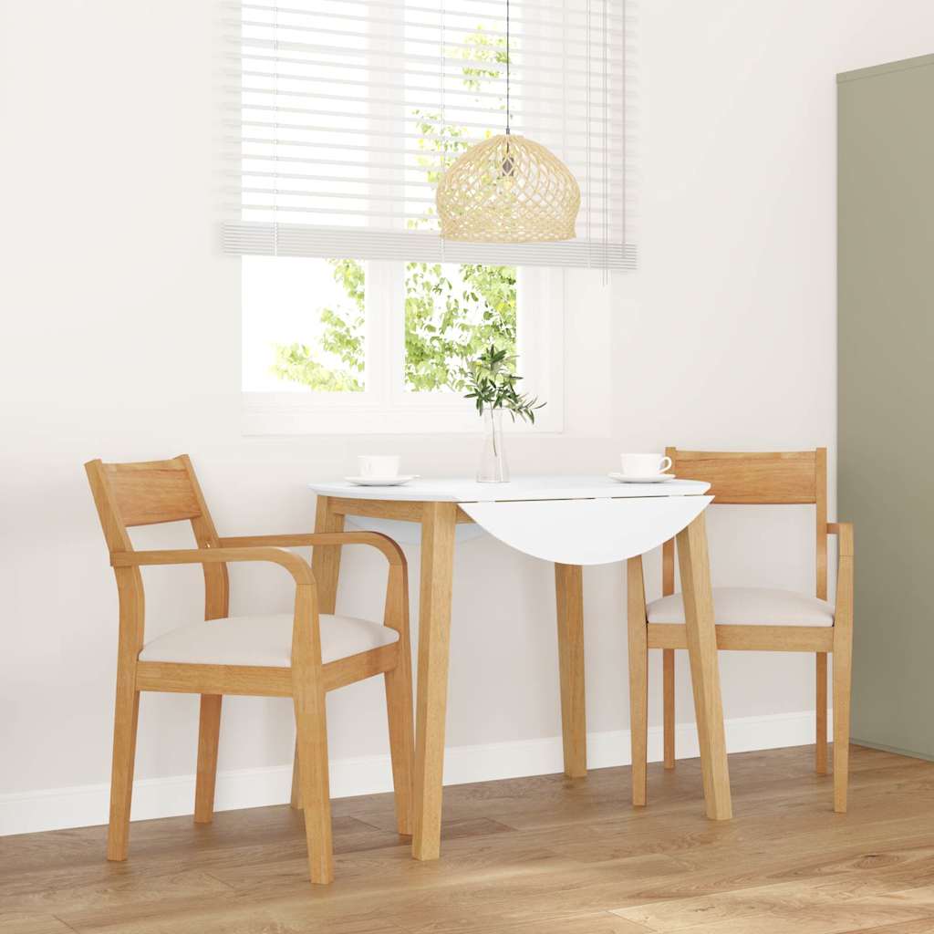 Chaises à manger coussins 2 pcs naturel bois massif caoutchouc