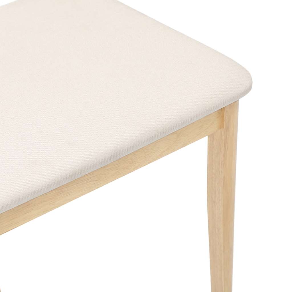 Chaises à manger coussins 2 pcs naturel bois massif caoutchouc