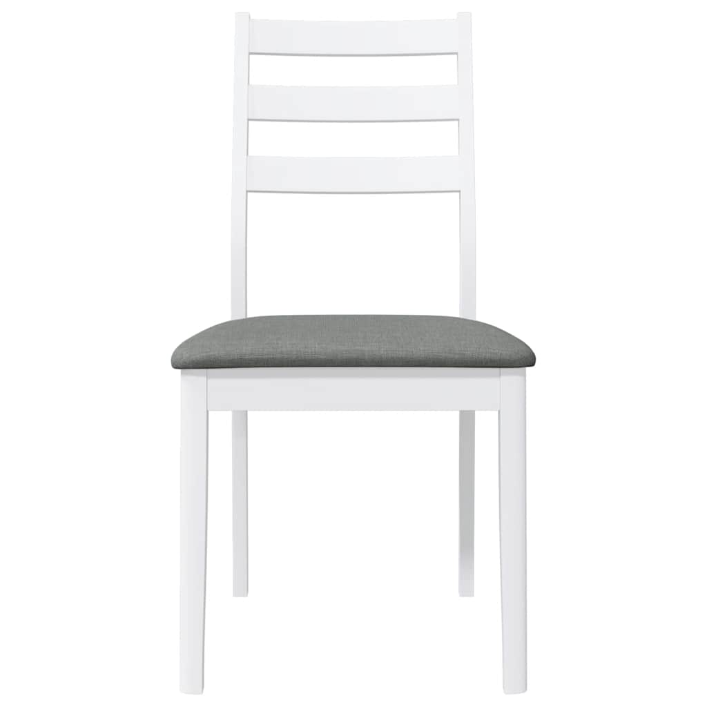 Chaises à manger coussins 2 pcs blanc bois massif caoutchouc - XIOS