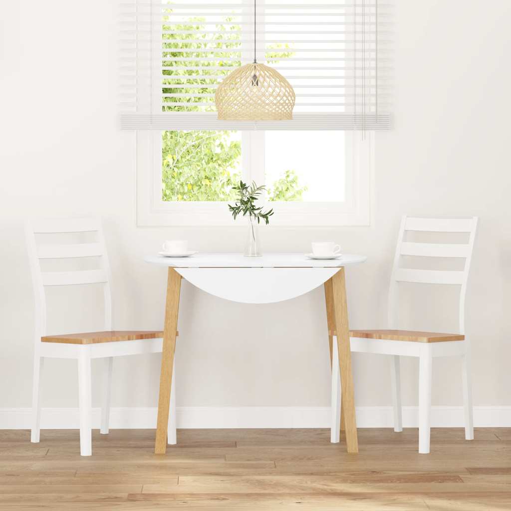 Chaises à manger 2 pcs blanc bois massif caoutchouc - XIOS